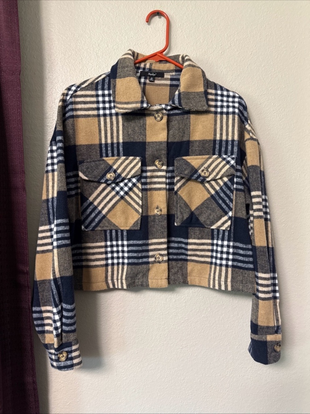 RB11 Papaya women’s Flannel Plaid Shacket size Medium